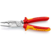 KNIPEX 13 96 200 Elektro-Installationszange isoliert mit Mehrkomponenten-Hüllen, VDE-geprüft verchromt 200 mm