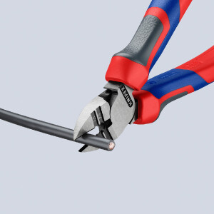 KNIPEX 14 22 160 Abisolier-Seitenschneider mit Comfort-Griffen schwarz atramentiert 160 mm