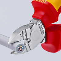 KNIPEX 14 26 160 Abisolier-Seitenschneider isoliert mit Mehrkomponenten-Hüllen, VDE-geprüft verchromt 160 mm