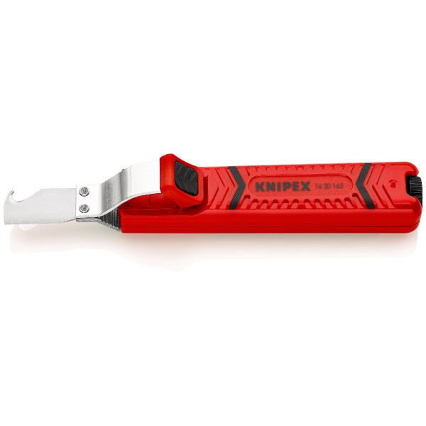 KNIPEX 16 20 165 SB Abmantelungswerkzeug mit Schleppklinge schlagfestes Kunststoffgehäuse 165 mm