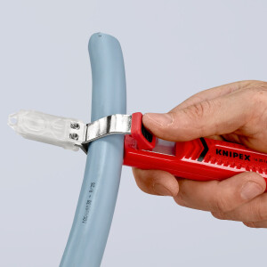 KNIPEX 16 20 165 SB Abmantelungswerkzeug mit Schleppklinge schlagfestes Kunststoffgehäuse 165 mm