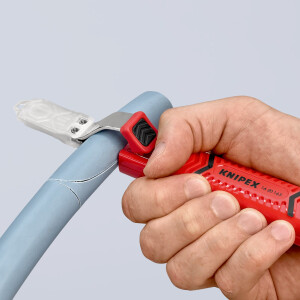 KNIPEX 16 20 165 SB Abmantelungswerkzeug mit Schleppklinge schlagfestes Kunststoffgehäuse 165 mm