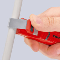 KNIPEX 16 20 165 SB Abmantelungswerkzeug mit Schleppklinge schlagfestes Kunststoffgehäuse 165 mm
