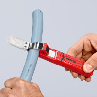 KNIPEX 16 20 165 SB Abmantelungswerkzeug mit Schleppklinge schlagfestes Kunststoffgehäuse 165 mm