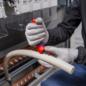 KNIPEX 16 50 145 SB Abmantelungsmesser mit Gleitschuh und Ratschenfunktion mit Mehrkomponenten-Hüllen 146 mm