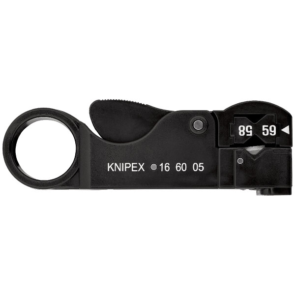 KNIPEX 16 60 05 SB Abisolierwerkzeug für Koaxialkabel  105 mm