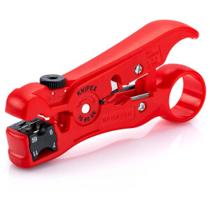 KNIPEX 16 60 06 SB Abisolierwerkzeug für Koaxial- und Datenkabel  125 mm