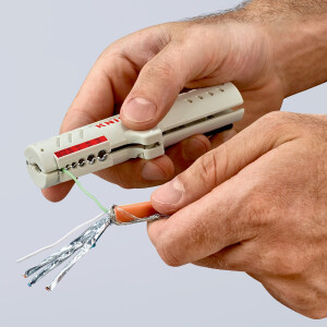 KNIPEX 16 65 125 SB Abmantelungswerkzeug für Datenkabel  125 mm