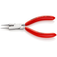 KNIPEX 19 03 130 Rundzange mit Schneide (Schmuckbiegezange) mit Kunststoff überzogen verchromt 130 mm