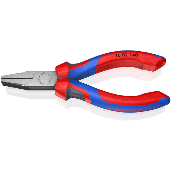 KNIPEX 20 02 140 Flachzange mit Comfort-Griffen schwarz atramentiert 140 mm
