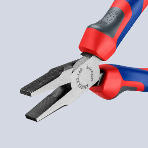 KNIPEX 20 02 140 Flachzange mit Comfort-Griffen schwarz atramentiert 140 mm