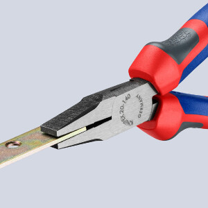 KNIPEX 20 02 140 Flachzange mit Comfort-Griffen schwarz atramentiert 140 mm