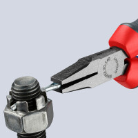 KNIPEX 20 02 140 Flachzange mit Comfort-Griffen schwarz atramentiert 140 mm