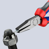 KNIPEX 20 02 160 Flachzange mit Comfort-Griffen schwarz atramentiert 160 mm