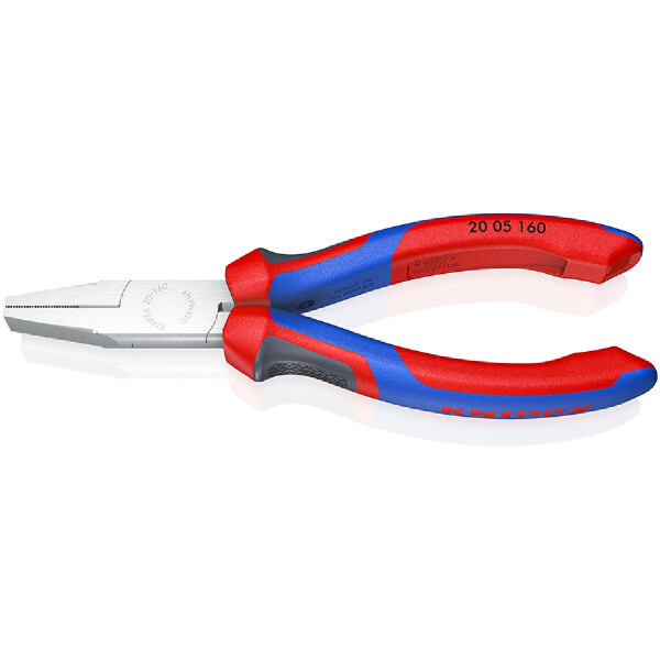 KNIPEX 20 05 160 Flachzange mit Comfort-Griffen verchromt 160 mm