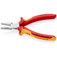 KNIPEX 20 06 160 Flachzange isoliert mit Mehrkomponenten-Hüllen, VDE-geprüft verchromt 160 mm