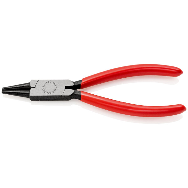 KNIPEX 22 01 160 Rundzange mit Kunststoff überzogen schwarz atramentiert 160 mm
