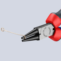 KNIPEX 22 02 140 Rundzange mit Comfort-Griffen schwarz atramentiert 140 mm