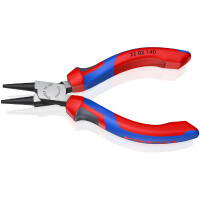 KNIPEX 22 02 140 Rundzange mit Comfort-Griffen schwarz atramentiert 140 mm
