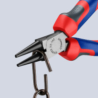 KNIPEX 22 02 140 Rundzange mit Comfort-Griffen schwarz atramentiert 140 mm