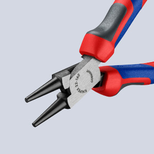 KNIPEX 22 02 160 Rundzange mit Comfort-Griffen schwarz atramentiert 160 mm