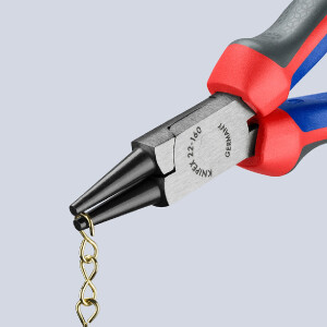 KNIPEX 22 02 160 Rundzange mit Comfort-Griffen schwarz atramentiert 160 mm