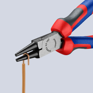 KNIPEX 22 02 160 Rundzange mit Comfort-Griffen schwarz atramentiert 160 mm