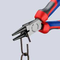 KNIPEX 22 02 160 Rundzange mit Comfort-Griffen schwarz atramentiert 160 mm