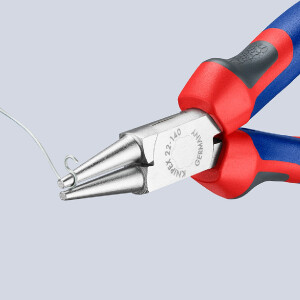 KNIPEX 22 05 140 Rundzange mit Comfort-Griffen verchromt 140 mm