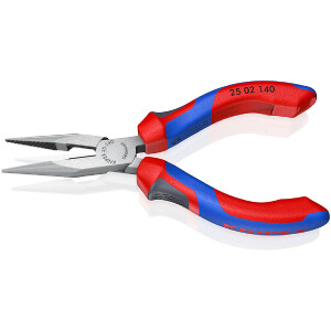 KNIPEX 25 02 140 Flachrundzange mit Schneide (Radiozange)...