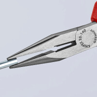 KNIPEX 25 02 140 Flachrundzange mit Schneide (Radiozange) mit Comfort-Griffen schwarz atramentiert 140 mm