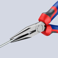 KNIPEX 25 02 160 Flachrundzange mit Schneide (Radiozange) mit Comfort-Griffen schwarz atramentiert 160 mm