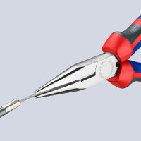 KNIPEX 25 05 160 SB Flachrundzange mit Schneide (Radiozange) mit Comfort-Griffen verchromt 160 mm