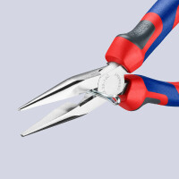 KNIPEX 25 05 160 SB Flachrundzange mit Schneide (Radiozange) mit Comfort-Griffen verchromt 160 mm