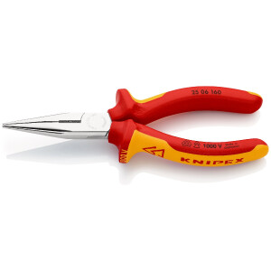 KNIPEX 25 06 160 T Flachrundzange mit Schneide...