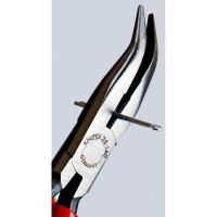 KNIPEX 25 21 160 Flachrundzange mit Schneide (Radiozange) mit Kunststoff überzogen schwarz atramentiert 160 mm
