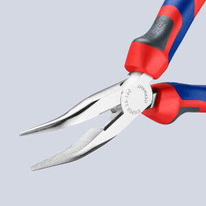 KNIPEX 25 25 160 Flachrundzange mit Schneide (Radiozange) mit Comfort-Griffen verchromt 165 mm