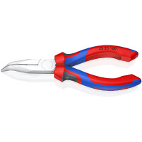 KNIPEX 25 25 160 Flachrundzange mit Schneide (Radiozange) mit Comfort-Griffen verchromt 165 mm