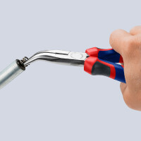 KNIPEX 25 25 160 Flachrundzange mit Schneide (Radiozange) mit Comfort-Griffen verchromt 165 mm