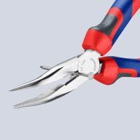 KNIPEX 25 25 160 Flachrundzange mit Schneide (Radiozange) mit Comfort-Griffen verchromt 165 mm