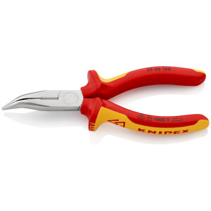 KNIPEX 25 26 160 Flachrundzange mit Schneide (Radiozange)...