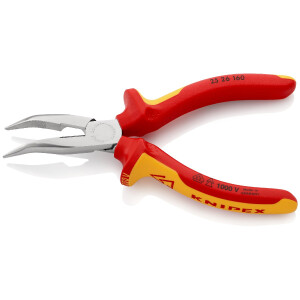 KNIPEX 25 26 160 Flachrundzange mit Schneide (Radiozange)...