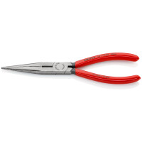 KNIPEX 26 11 200 SB Flachrundzange mit Schneide (Storchschnabelzange) mit Kunststoff überzogen schwarz atramentiert 200 mm