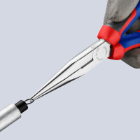 KNIPEX 26 15 200 SB Flachrundzange mit Schneide (Storchschnabelzange) mit Comfort-Griffen verchromt 200 mm