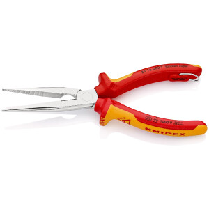 KNIPEX 26 16 200 T BK Flachrundzange mit Schneide...