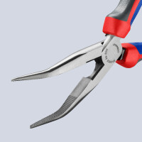 KNIPEX 26 22 200 SB Flachrundzange mit Schneide (Storchschnabelzange) mit Comfort-Griffen schwarz atramentiert 200 mm