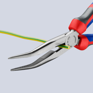 KNIPEX 26 22 200 Flachrundzange mit Schneide...