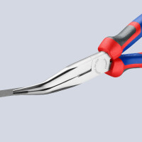 KNIPEX 26 25 200 Flachrundzange mit Schneide (Storchschnabelzange) mit Comfort-Griffen verchromt 200 mm