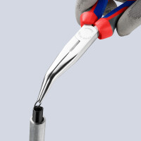 KNIPEX 26 25 200 Flachrundzange mit Schneide (Storchschnabelzange) mit Comfort-Griffen verchromt 200 mm