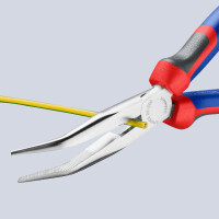 KNIPEX 26 25 200 Flachrundzange mit Schneide (Storchschnabelzange) mit Comfort-Griffen verchromt 200 mm